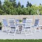 Preview: ARDEBO.de - Outdoor-Kissen 6 Stück Blau und Weiß 120 x 50 x 7 cm Stoff
