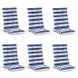 Preview: Outdoor-Kissen 6 Stück Blau und Weiß 120 x 50 x 7 cm Stoff