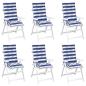 Preview: Outdoor-Kissen 6 Stück Blau und Weiß 120 x 50 x 7 cm Stoff