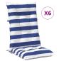 Preview: Outdoor-Kissen 6 Stück Blau und Weiß 120 x 50 x 7 cm Stoff