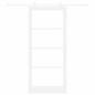 Preview: Schiebetür ORKDAL 93 x 211 cm Massivholz Kiefer und Glas Weiß