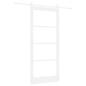 Preview: Schiebetür Weiß 93 x 211 cm Massivholz Kiefer und Glas