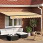 Preview: ARDEBO.de - Manuelle Gelenkarmmarkise mit LEDs 3,5 x 2 m