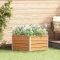 Preview: ARDEBO.de - Hochbeet im Garten Holzoptik 129 x 129 x 45 cm Verzinkter Stahl