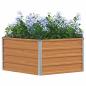Preview: Hochbeet im Garten Holzoptik 129 x 129 x 45 cm Verzinkter Stahl