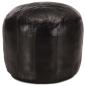 Preview: ARDEBO.de - Pouf Schwarz 40 x 35 cm Echtes Ziegenleder