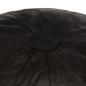 Preview: Pouf Schwarz 40 x 35 cm Echtes Ziegenleder