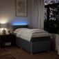 Preview: Boxspringbett mit Matratze Dunkelgrau 90x200 cm Stoff