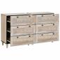 Preview: Sideboard 2 stk. 120 x 33,5 x 75 cm massives Mangoholz Weiß