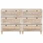 Preview: Sideboard 2 stk. 120 x 33,5 x 75 cm massives Mangoholz Weiß