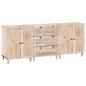 Preview: ARDEBO.de - Sideboard 3 pcs Weiß 180 x 33,5 x 75 cm massives Mangoholz