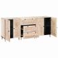 Preview: Sideboard 3 pcs Weiß 180 x 33,5 x 75 cm massives Mangoholz