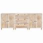 Preview: Sideboard 3 pcs Weiß 180 x 33,5 x 75 cm massives Mangoholz