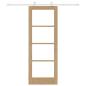 Preview: Schiebetür ORKDAL 73,5 x 198,5 cm Massivholz Kiefer und Glas