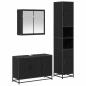 Preview: Badezimmermöbel-Set 3 stk. Schwarz Eichen-Optik 90 x 33 x 60 cm
