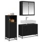 Preview: Badezimmermöbel-Set 3 stk. Schwarz Eichen-Optik 90 x 33 x 60 cm