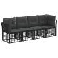 Preview: Outdoor-Sofagarnitur Schwarz Polyester