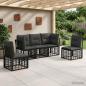 Preview: ARDEBO.de - Outdoor-Sofagarnitur Schwarz Polyester