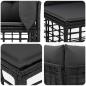 Preview: Outdoor-Sofagarnitur Schwarz Polyester