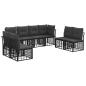 Preview: Outdoor-Sofagarnitur Schwarz Polyester