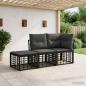 Preview: ARDEBO.de - Outdoor-Sofagarnitur 3 stk. Schwarz Polyester