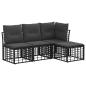 Preview: Outdoor-Sofagarnitur Schwarz Polyester