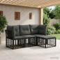 Preview: ARDEBO.de - Outdoor-Sofagarnitur Schwarz Polyester