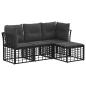 Preview: Outdoor-Sofagarnitur Schwarz Polyester