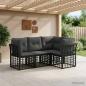 Preview: ARDEBO.de - Outdoor-Sofagarnitur Schwarz Polyester