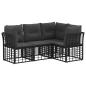 Preview: Outdoor-Sofagarnitur Schwarz Polyester
