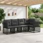 Preview: ARDEBO.de - Outdoor-Sofagarnitur Schwarz Polyester