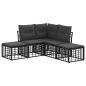 Preview: Outdoor-Sofagarnitur Schwarz Polyester