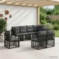 Preview: ARDEBO.de - Outdoor-Sofagarnitur Schwarz Polyester