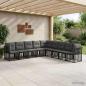 Preview: ARDEBO.de - Outdoor-Sofagarnitur Schwarz Polyester