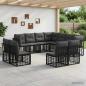 Preview: ARDEBO.de - Outdoor-Sofagarnitur Schwarz Polyester