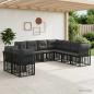 Preview: ARDEBO.de - Outdoor-Sofagarnitur Schwarz Polyester