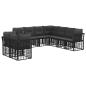 Preview: Outdoor-Sofagarnitur Schwarz Polyester