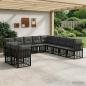 Preview: ARDEBO.de - Outdoor-Sofagarnitur Schwarz Polyester