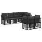 Preview: Outdoor-Sofagarnitur 7 stk. Schwarz Polyester