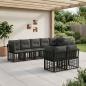 Preview: ARDEBO.de - Outdoor-Sofagarnitur Schwarz Polyester