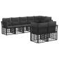 Preview: Outdoor-Sofagarnitur Schwarz Polyester