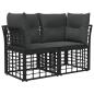 Preview: Outdoor-Sofagarnitur Schwarz Polyester