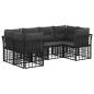 Preview: Outdoor-Sofagarnitur 6 stk. Schwarz Polyester