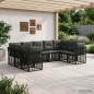 Preview: ARDEBO.de - Outdoor-Sofagarnitur Schwarz und Dunkelgrau Polyester