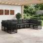 Preview: ARDEBO.de - Outdoor-Sofagarnitur Schwarz und Dunkelgrau Polyester