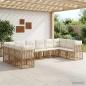 Preview: ARDEBO.de - Outdoor-Sofagarnitur 10-Sitzer Natur und Cremeweiß Polyester