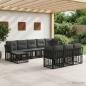 Preview: ARDEBO.de - Outdoor-Sofagarnitur Schwarz und Dunkelgrau Polyester