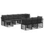 Preview: Outdoor-Sofagarnitur Schwarz und Dunkelgrau Polyester