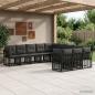Preview: ARDEBO.de - Outdoor-Sofagarnitur Schwarz und Dunkelgrau Polyester