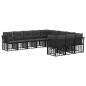 Preview: Outdoor-Sofagarnitur Schwarz und Dunkelgrau Polyester